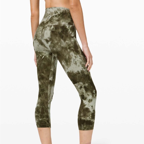 Lululemon Align Crop 21" *Diamond Dye Light Sage Army Green Dark Olive Size 10 - Picture 7 of 10